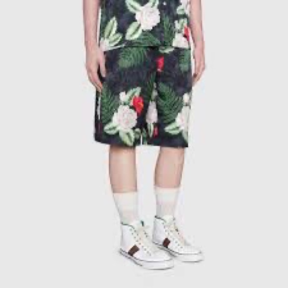 Gucci Tennis 1977 high top sneakers in white with web trim new in box men 10 - Picture 4 of 12